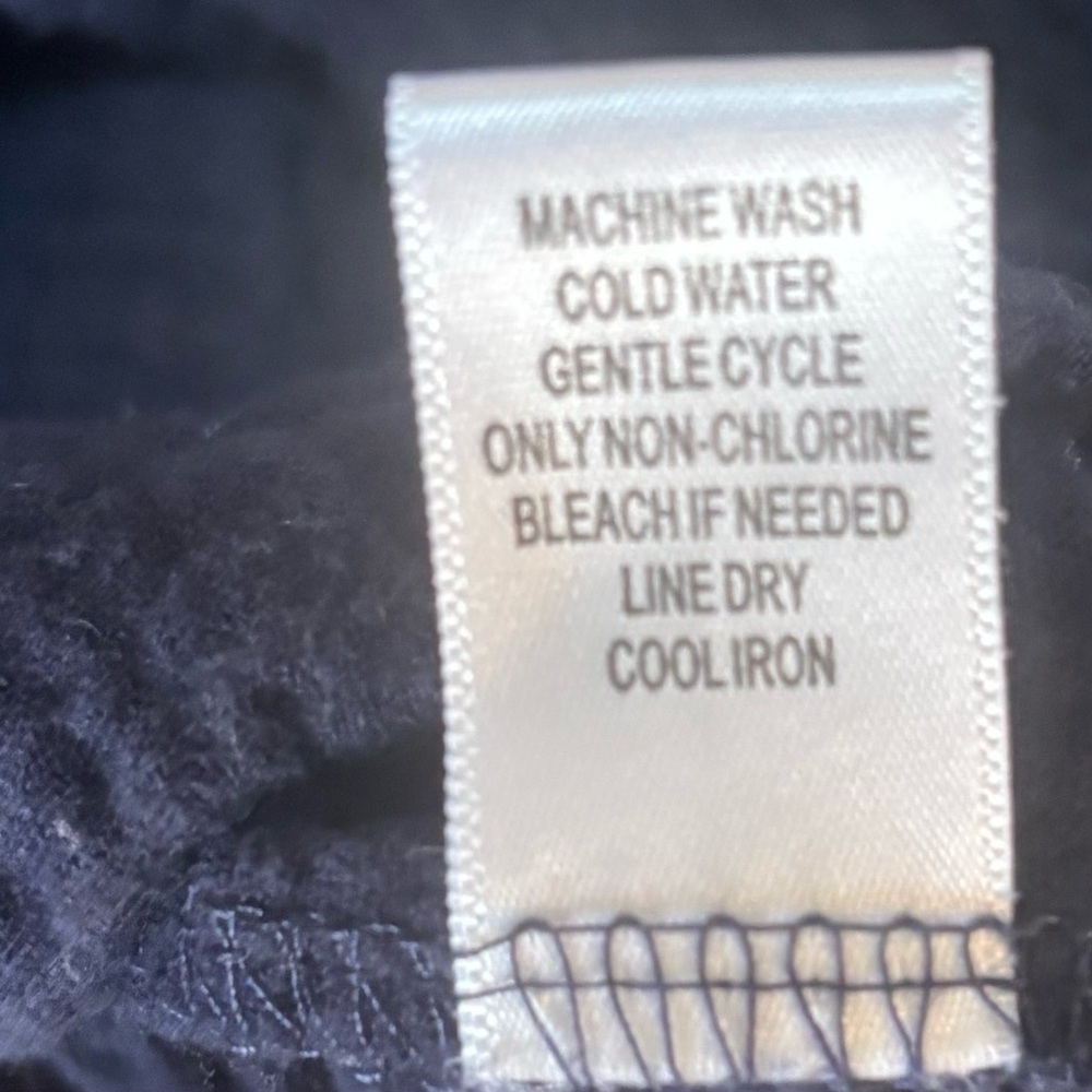 Kaktus Navy Crinkle 100% Cotton Gauze Boxy Top 1X Raw Fringe Edge - Picture 7 of 9